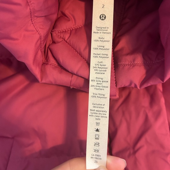 Lululemon Wunder Puff Jacket Pink - Picture 4 of 7